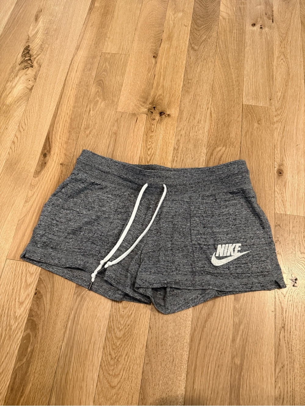 Vintage Nike Women's Gray Heather Shorts with Drawstring